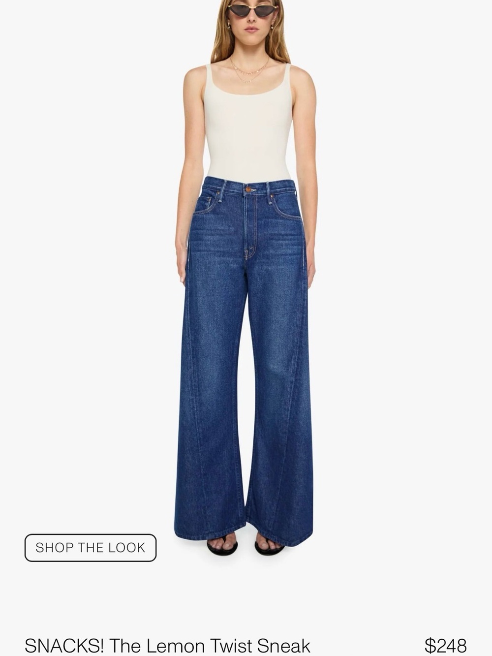 MOTHER High-Rise Wide Leg Jeans - color Yes Chef